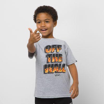 Vans Little Kids Digi Flames T-shirt (athletic Heather)