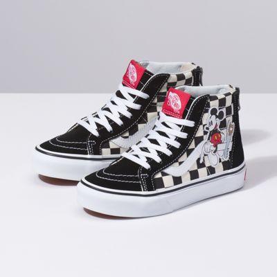 Vans Disney X Vans Kids Sk8-hi Zip (mickey Mouse/checkerboard)