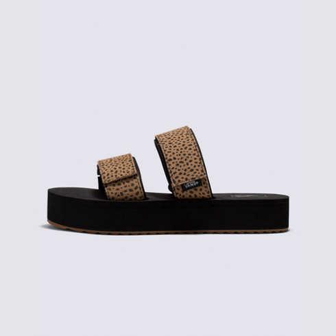 Vans Animal Cayucas Slide Mega Platform Sandal (brown/black)