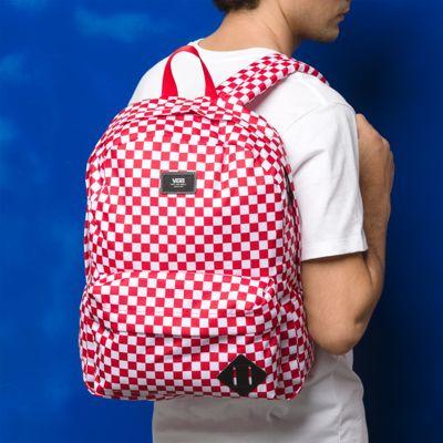Vans Old Skool Checkerboard Backpack (red Check)