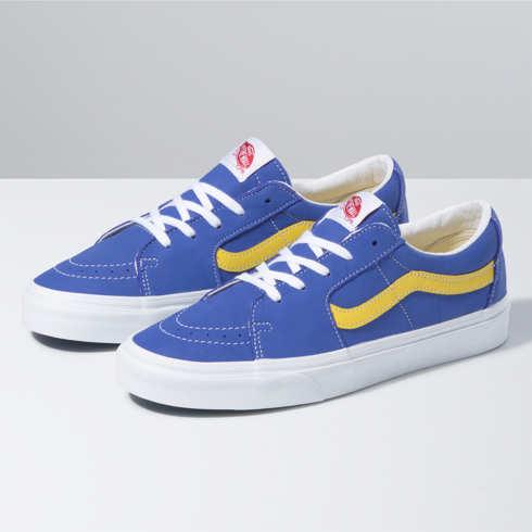 Vans Leather Sk8-low (baja Blue/cyber Yellow)