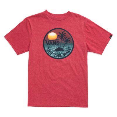 Vans Boys Dual Palm Photo Fill T-shirt (red Heather)