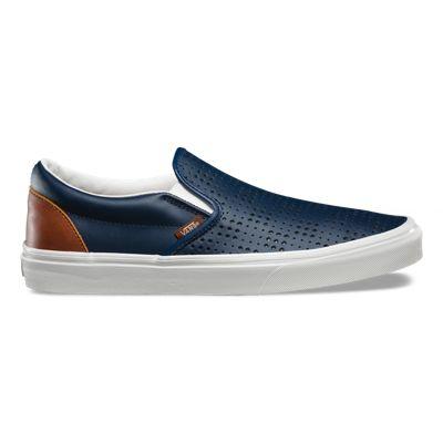 Vans Leather Perf Slip-on (dress Blues/friar Brown)