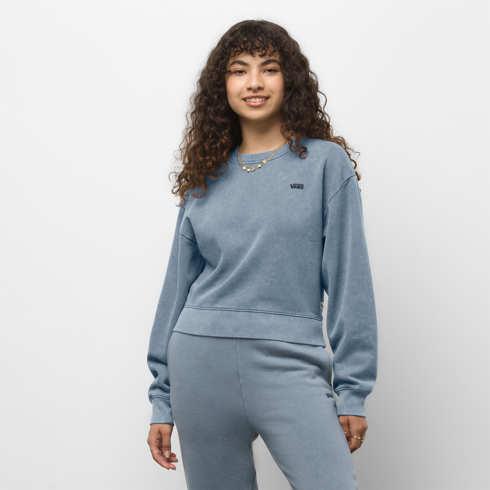 Vans Concrete Wash Boxy Pullover Crew (blue Mirage)