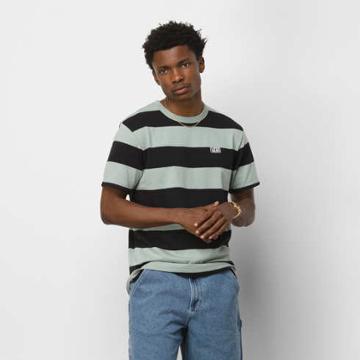 Vans Seasonal Color Stripe Crew Shirt (green Milieu/black)