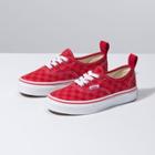 Vans Kids Checkerboard Authentic Elastic Lace (tango Red)