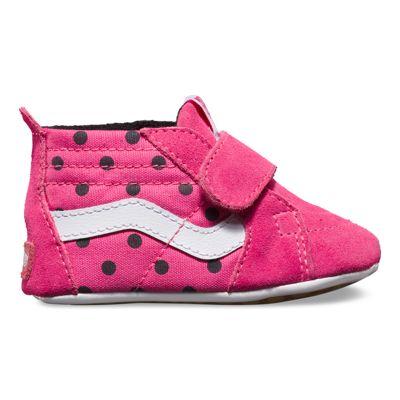 Vans Infant Polka Dots Sk8-hi Crib (hot Pink/true White) Kids Shoes
