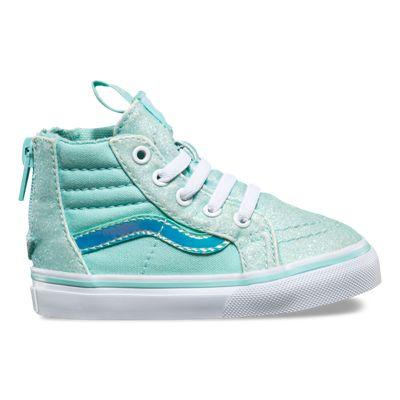 Vans Toddler Glitter Iridescent Sk8-hi Zip (blue/true White)
