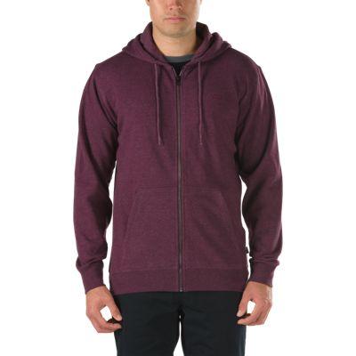 Vans Mens Shoes Skate Shoes Mens Shoes Mens Sandals Core Basics Zip Hoodie Iv (port Heather)