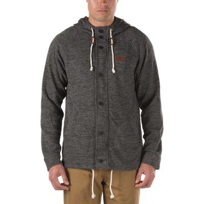 Vans Mens Shoes Skate Shoes Mens Shoes Mens Sandals Fleet Zip Hoodie (black Heather/black)