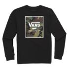 Vans Boys Print Box Long Sleeve T-shirt (black/camo)