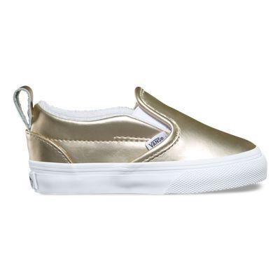Vans Toddler Muted Metallic Slip-on V (gold/true White)