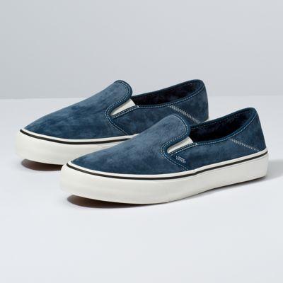 Vans Suede Slip-on Sf (true Navy/checkerboard)