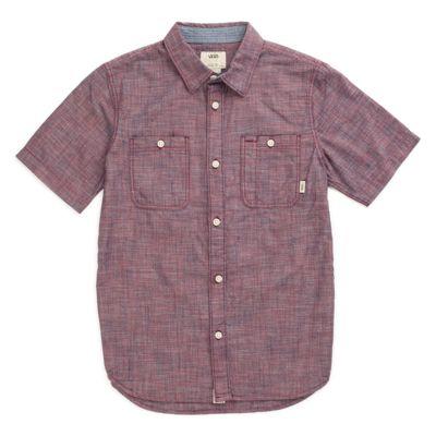 Vans Boys Guilder Iii Buttondown Shirt (port) T-shirts: Medium