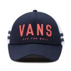 Vans Ol Sport Baseball Trucker Hat (crown Blue-georgia Peach)