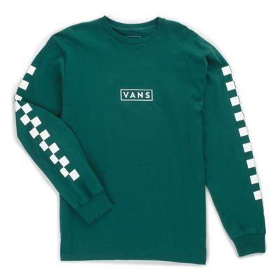 Vans Easy Box Checker Long Sleeve T-shirt (vans Trekking Green/white)