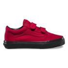 Vans Kids Black Sole Old Skool V (jester Red) Kids Shoes