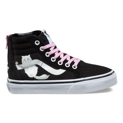 Vans Kids Hidden Kittens Sk8-hi Zip (black/true White)