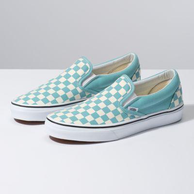 Vans Checkerboard Slip-on (aqua Haze/true White)