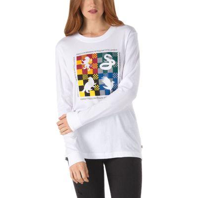 Vans X Harry Potter&trade; Long Sleeve Boyfriend Tee (four Houses/white)