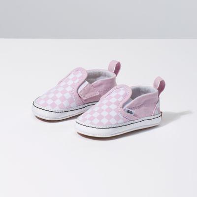 Vans Infant Checkerboard Slip-on V Crib (lilac Snow/true White)