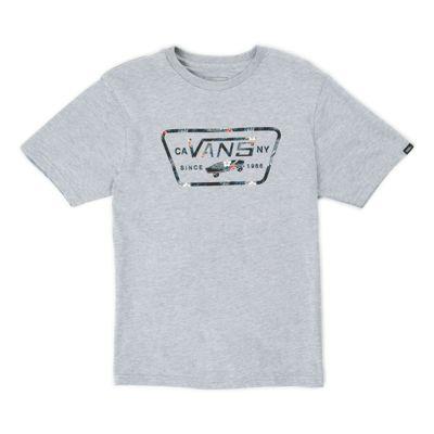 Vans Boys Full Patch Fill T-shirt (athletic Heather Peace Out Floral)