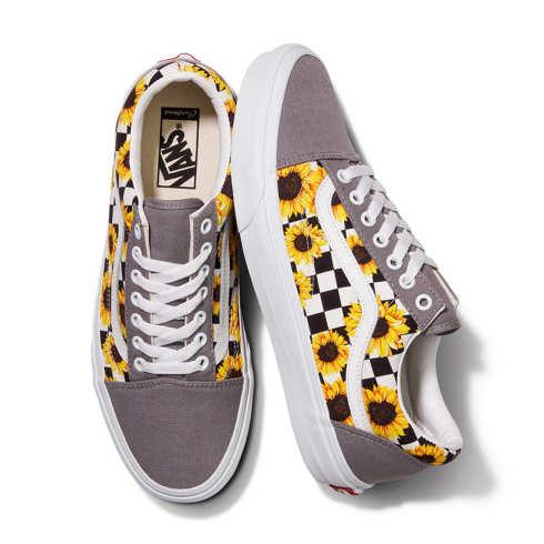 Vans Customs Frost Gray Sunflowers Old Skool (customs)
