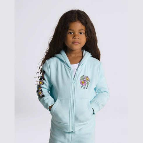 Vans Little Kids Elevated Minds Full Zip Hoodie (blue Glow)