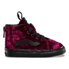 Vans Toddlers Velvet Sk8-hi Zip (red/black)