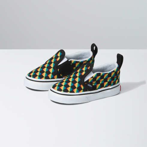 Vans Toddler Slip-on V (gradient Rainbow Check Black)