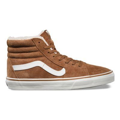 Vans Mens Shoes Skate Shoes Mens Shoes Mens Sandals Pig Suede Fleece Sk8-hi (monks Robe/blanc)