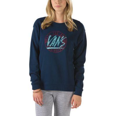 Vans Mens Shoes Skate Shoes Mens Shoes Mens Sandals Tiny Ghost Crew Sweatshirt (indigo) Womens Sweatshirts