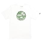 Vans Boys Dual Palm Logo Fill T-shirt (white/lime Aid Glitchy Checker) T-shirts: Medium