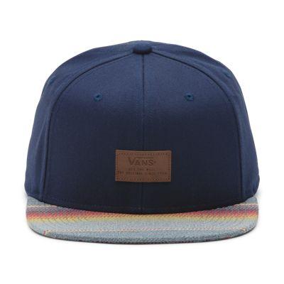 Vans Allover It Snapback Hat (dress Blues-blue Mirage Rockaway Stripe)
