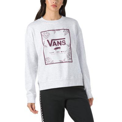 Vans Flowers In The Box Crew Sweatshirt (white Heather/port Royale)