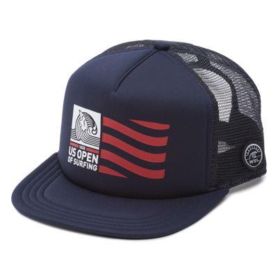 Vans 2018 Vuso Flag Trucker Hat (dress Blues)
