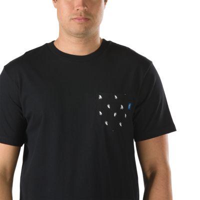 Vans Mens Shoes Skate Shoes Mens Shoes Mens Sandals Palm Ditsy Pocket T-shirt (black/peace Leaf Ditzy)