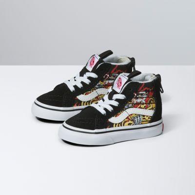 Vans Toddler Santa Flame Sk8-hi Zip (black)