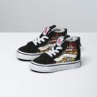 Vans Toddler Santa Flame Sk8-hi Zip (black)