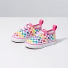 Vans Toddler Checkerboard Authentic Elastic Lace (rainbow/true White)