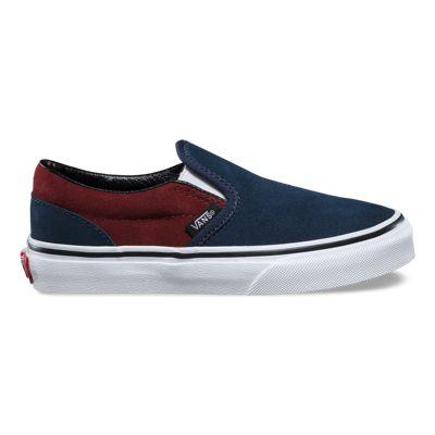 Vans Kids Suede Slip-on (dress Blues/madder Brown)