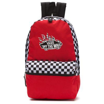 Vans Calico Small Backpack (racing Red Checker Flame)