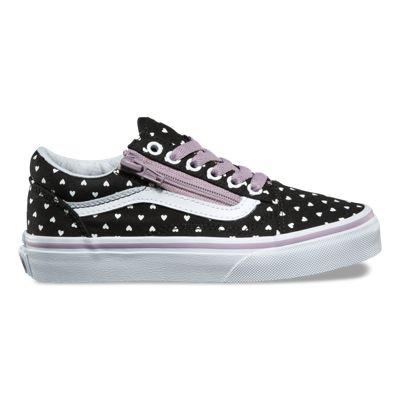 Vans Kids Micro Heart Old Skool Zip (black/sea Fog)