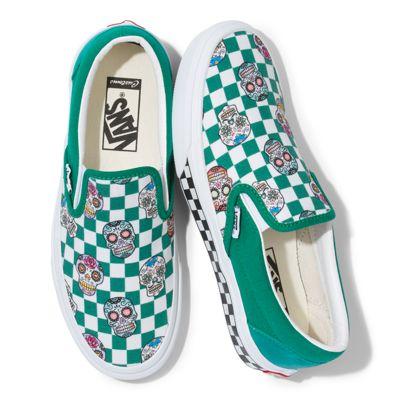 Vans Customs Sugar Skull Checkerboard Slip-on (customs)