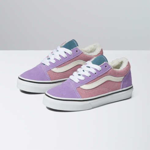 Vans Kids Suede Sherpa Old Skool Shoe (multi Color Block)