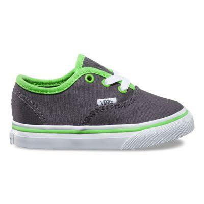 Vans Toddlers Binding Pop Authentic (asphalt/green Flash) Kids Shoes