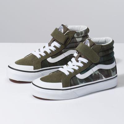 Vans Kids Plaid Camo Sk8-hi Reissue 138 V (grape Leaf/true White)