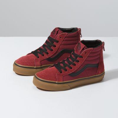 Vans Kids Gumsole Sk8-hi Zip (biking Red/gum)