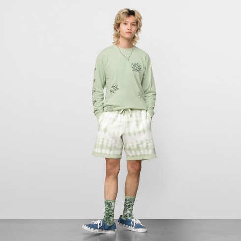 Vans Peace Of Mind Loose Fleece 19 Short (celadon Green/tie Dye)