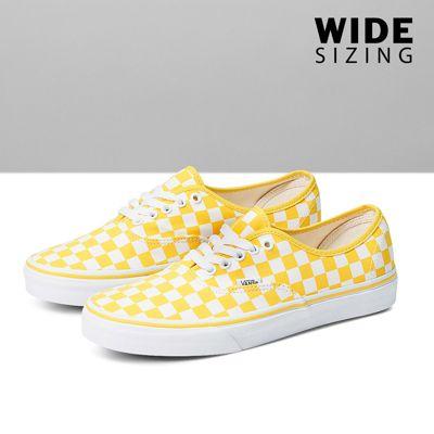 Vans Customs Cyber Yellow Checkerboard Authentic Wide (customs)